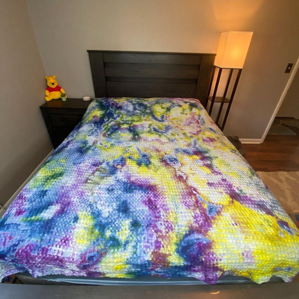 Dyed Waffle Weave Queen Blanket